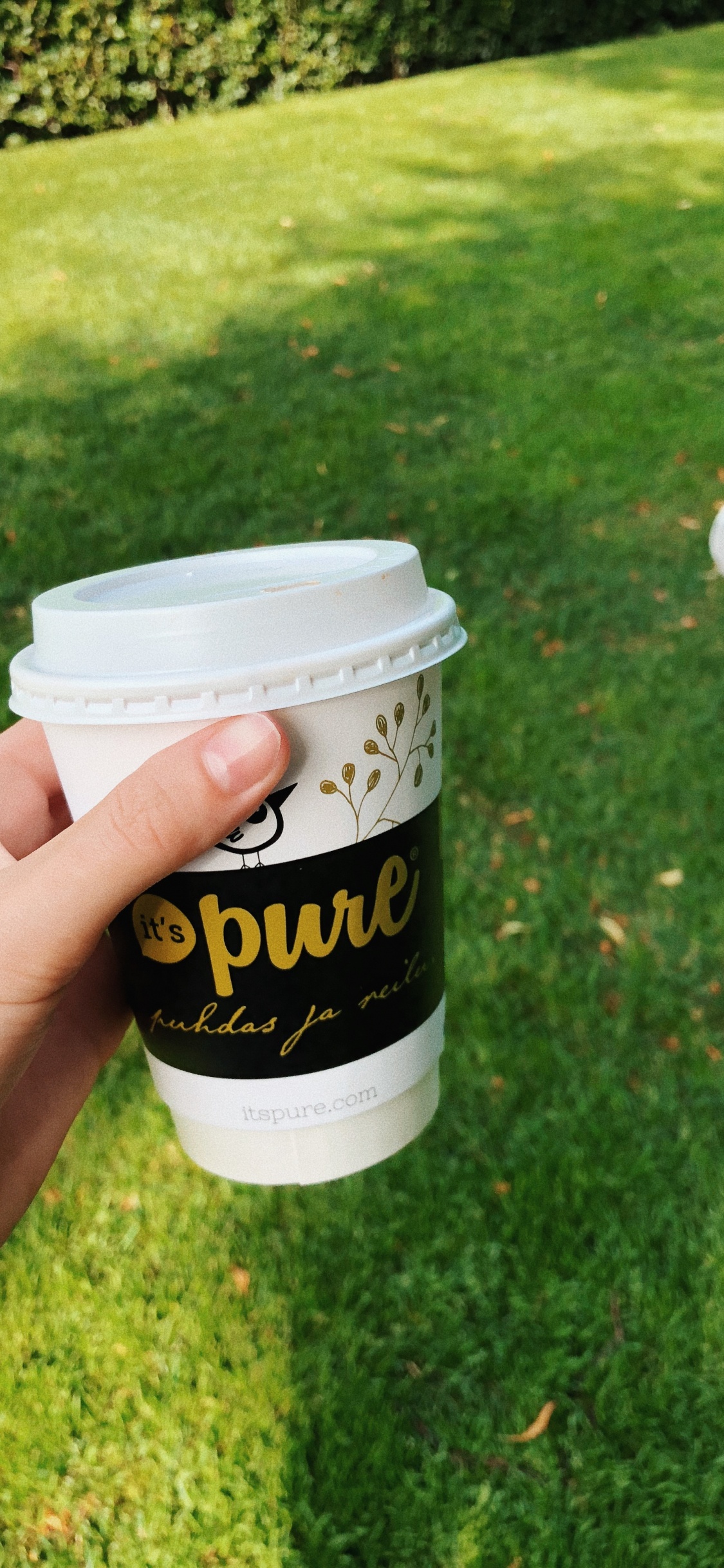 Grass, Coffee Cup Sleeve, Logo, Cup, Lid. Wallpaper in 1125x2436 Resolution