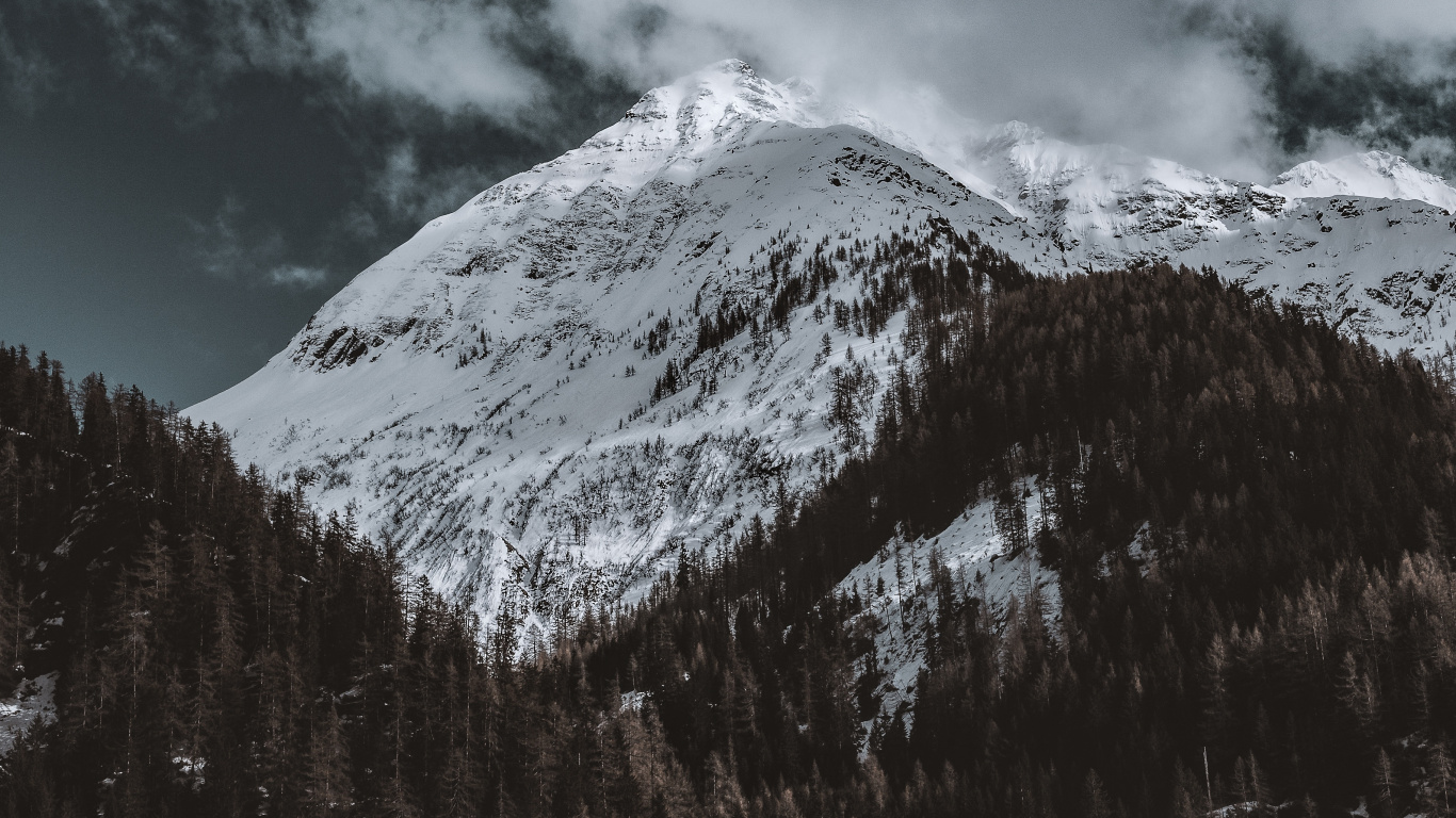 Mountainous Landforms, Mountain, Cloud, Highland, Winter. Wallpaper in 1366x768 Resolution