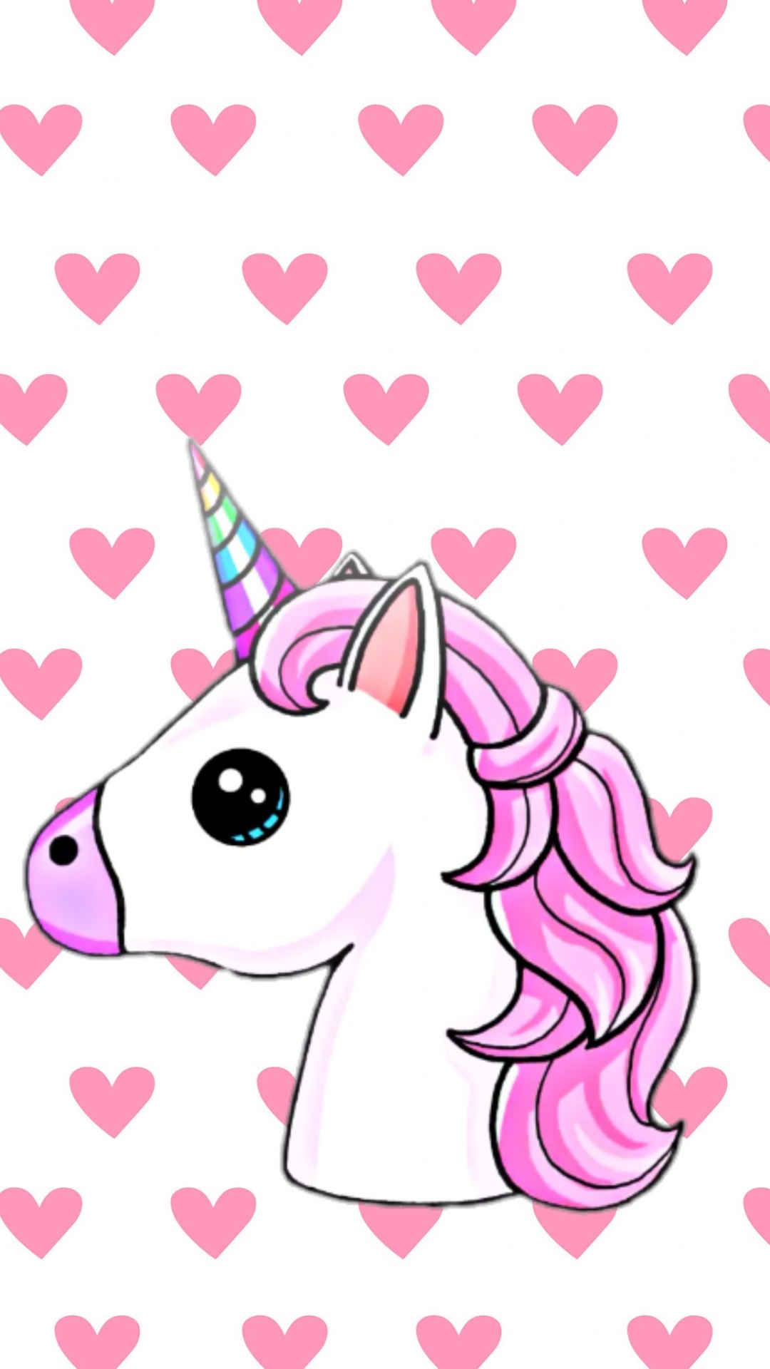 White and Pink Unicorn Illustration. Wallpaper in 1080x1920 Resolution