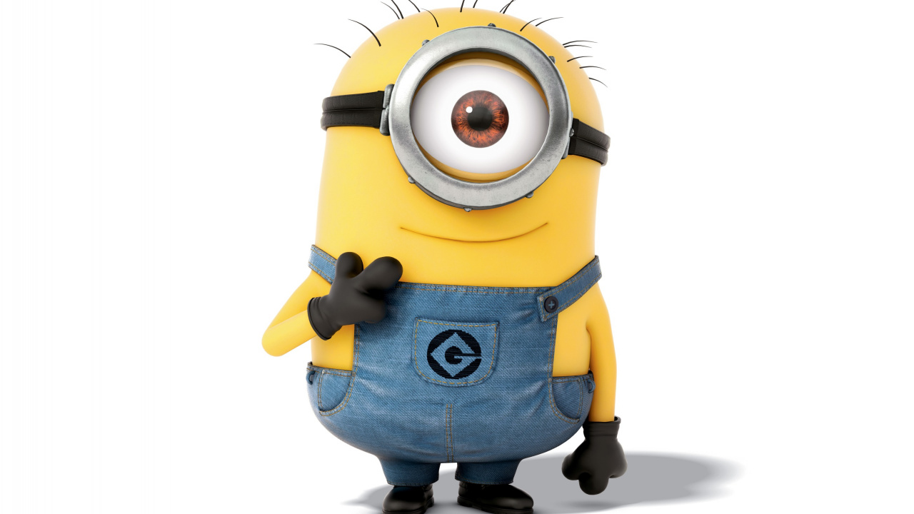 Minion Wearing Blue Shirt Illustration. Wallpaper in 1280x720 Resolution