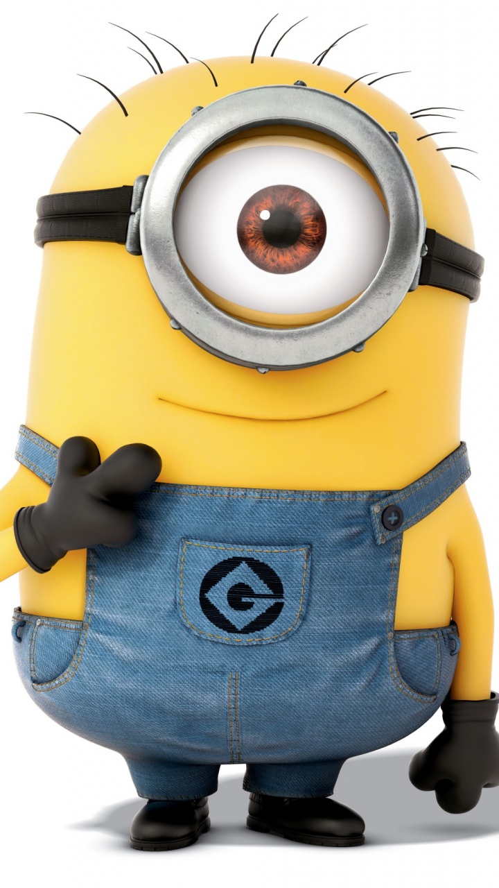 Minion Wearing Blue Shirt Illustration. Wallpaper in 720x1280 Resolution