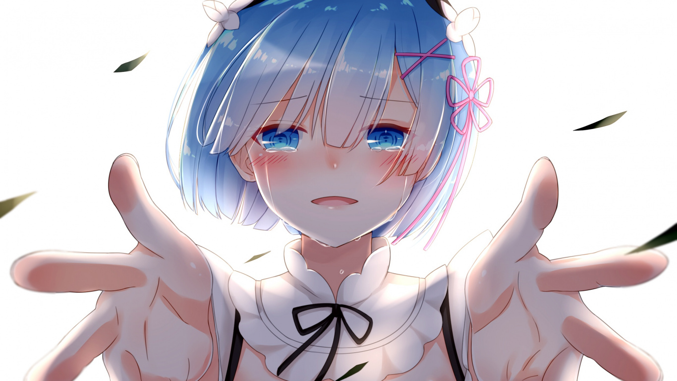 Fille Aux Cheveux Bleus Personnage D'anime. Wallpaper in 1366x768 Resolution