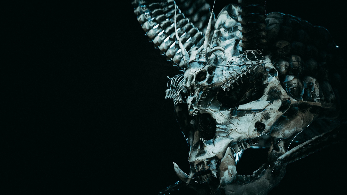 Darkness, Jaw, Mythical Creature, Bone, Art. Wallpaper in 1366x768 Resolution