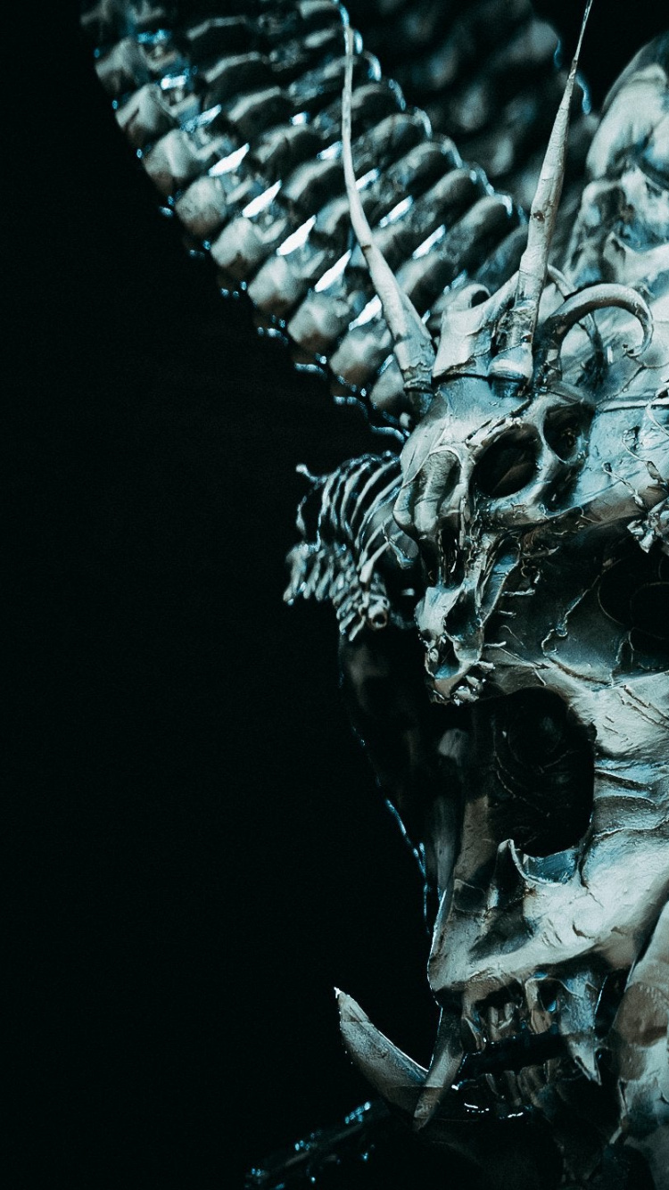 Darkness, Jaw, Mythical Creature, Bone, Art. Wallpaper in 750x1334 Resolution