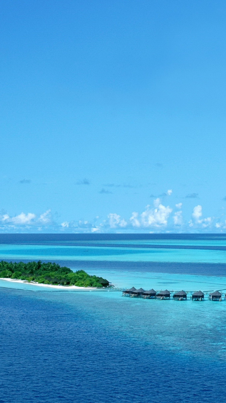 度假村, 波拉波拉岛, 大海, 度假小岛, 海洋 壁纸 750x1334 允许