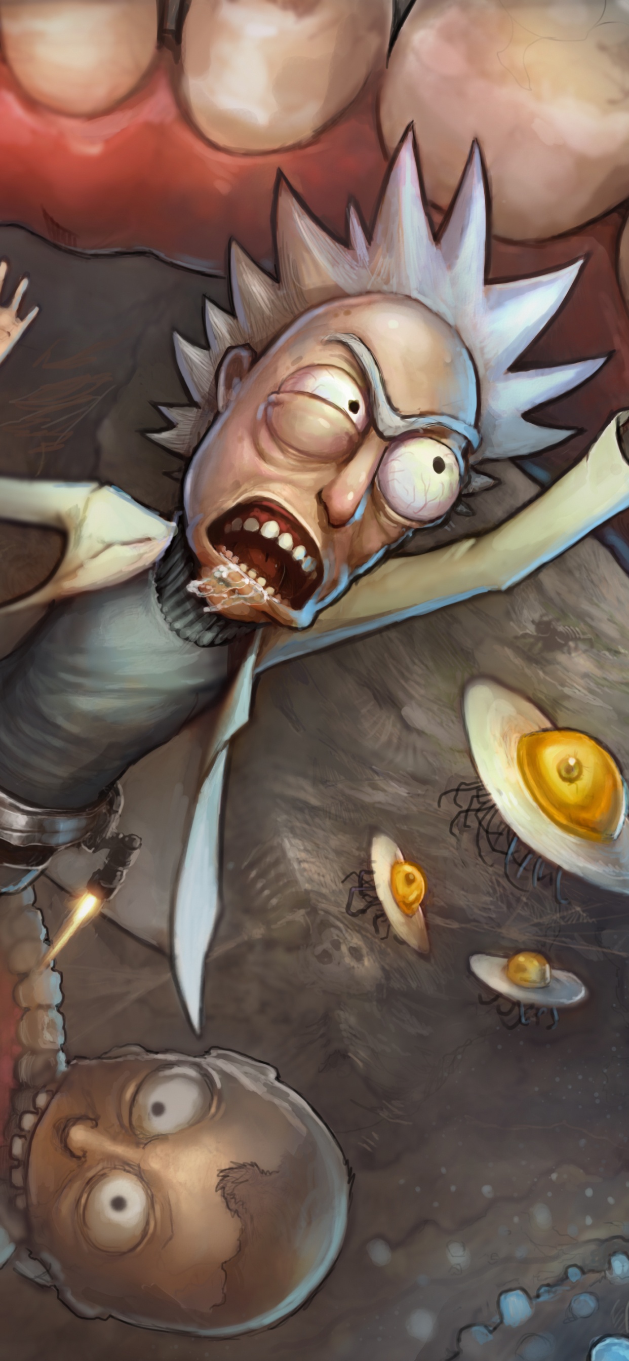 Woman in Black and White Dress Holding Weapon. Wallpaper in 1242x2688 Resolution