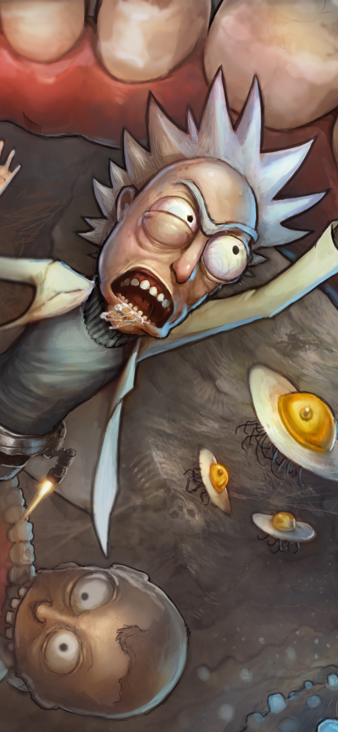 Femme en Robe Noire et Blanche Tenant Une Arme. Wallpaper in 1125x2436 Resolution