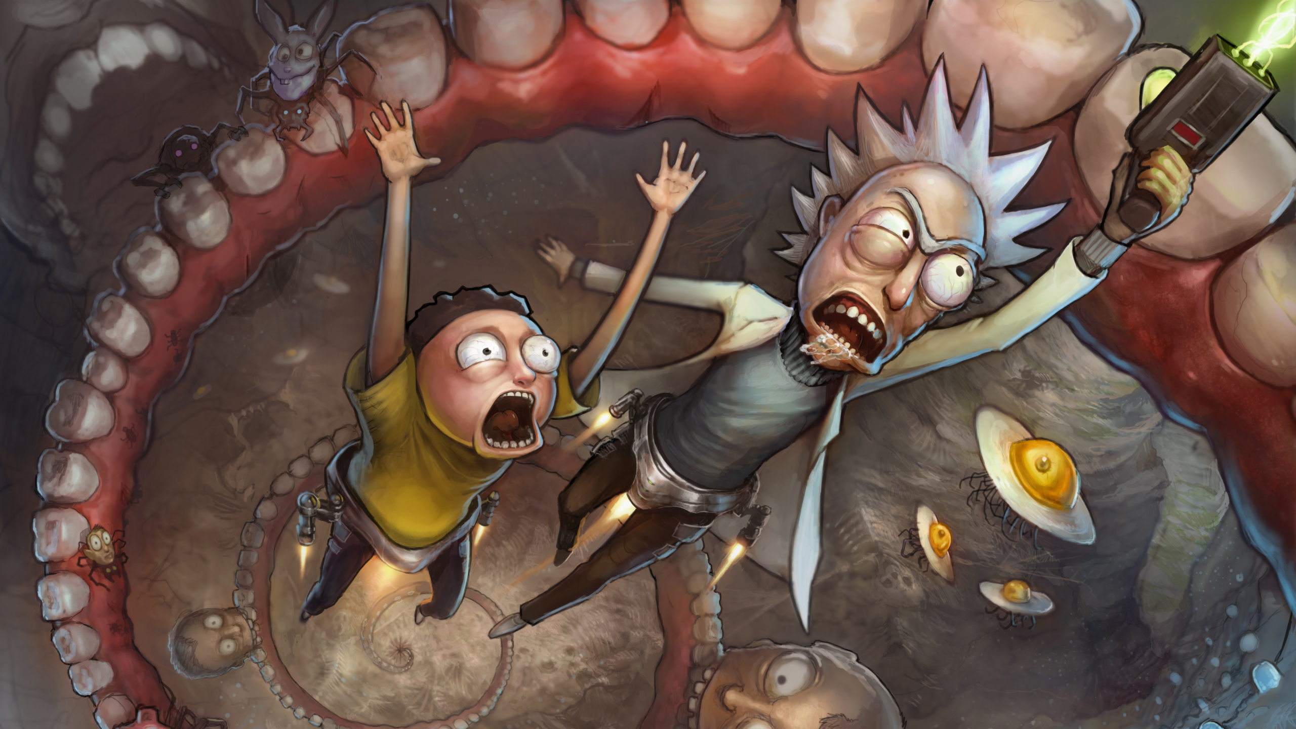 Femme en Robe Noire et Blanche Tenant Une Arme. Wallpaper in 2560x1440 Resolution