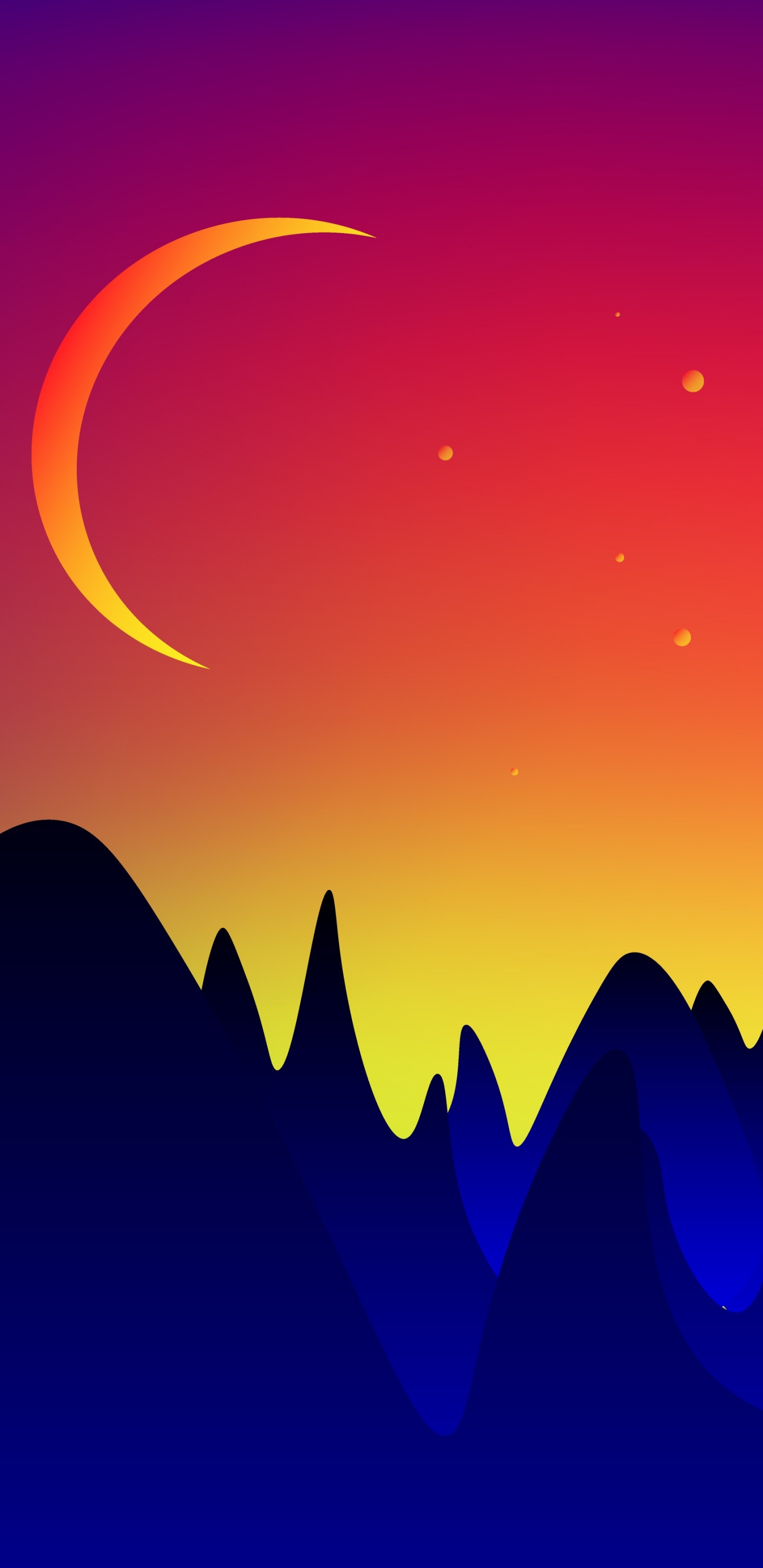 Silhouette of Mountain During Sunset. Wallpaper in 1440x2960 Resolution