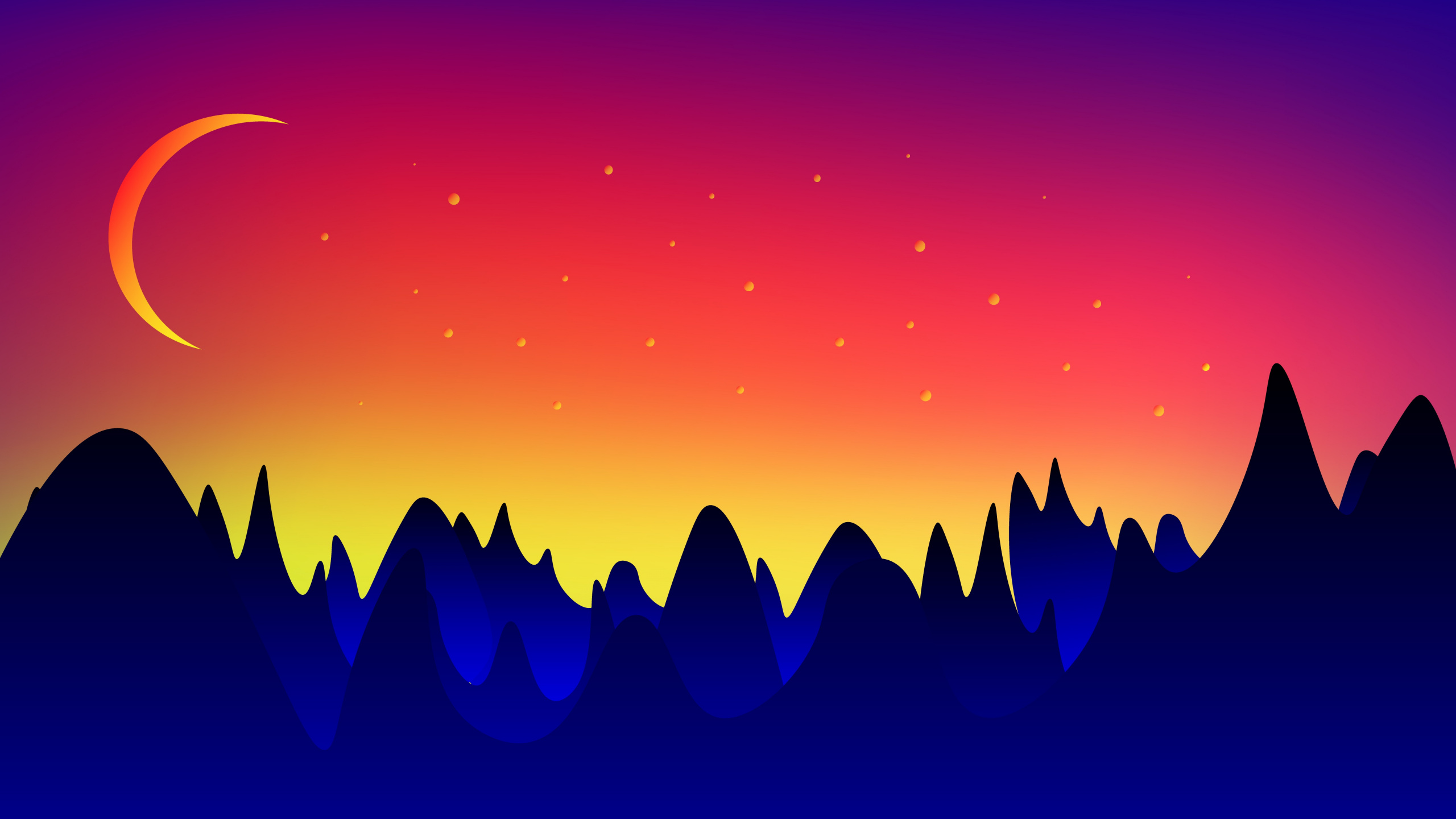 Silhouette of Mountain During Sunset. Wallpaper in 2560x1440 Resolution