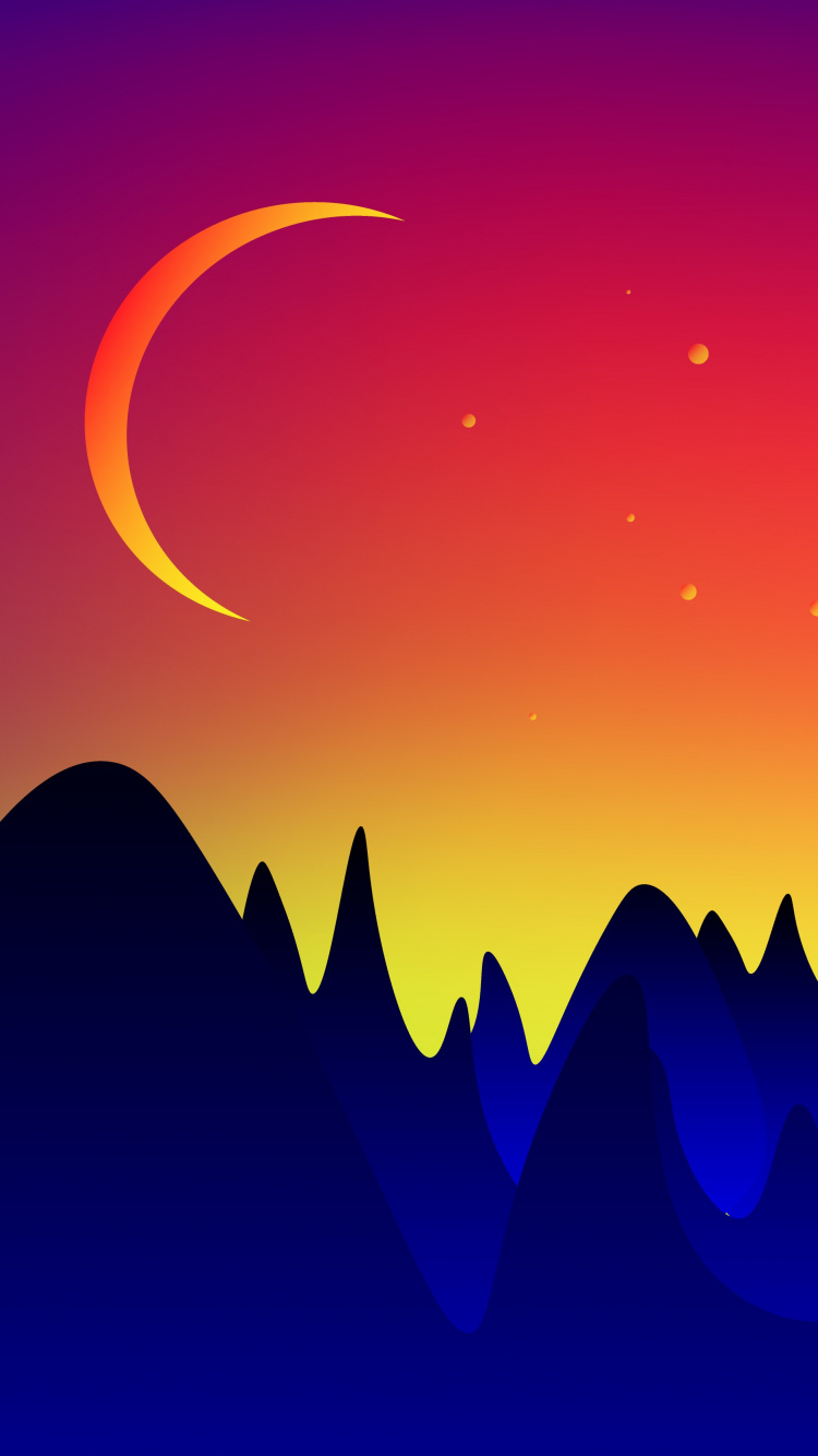 矢量图形, Crescent, 气氛, 地平线, 剪影 壁纸 750x1334 允许