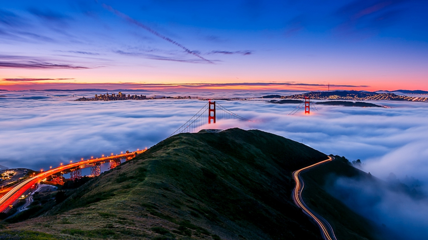 Golden Gate Bridge San Francisco California. Wallpaper in 1366x768 Resolution