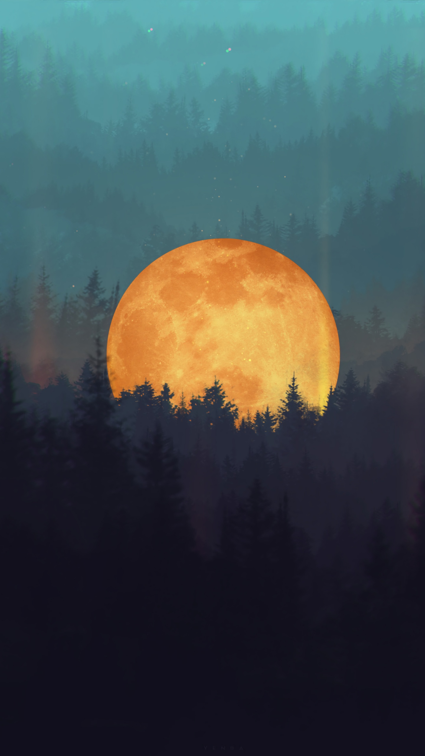 Art, Nuit, Graphique, Nature, Atmosphère. Wallpaper in 1440x2560 Resolution