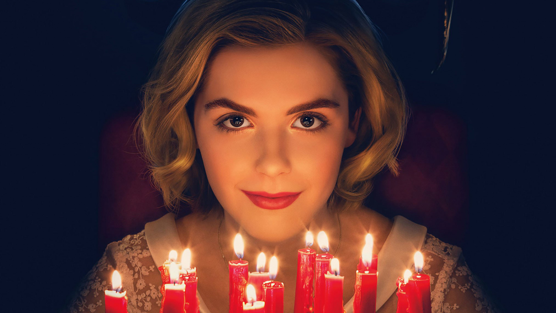 Woman With Blonde Hair Holding Lighted Candles. Wallpaper in 1920x1080 Resolution