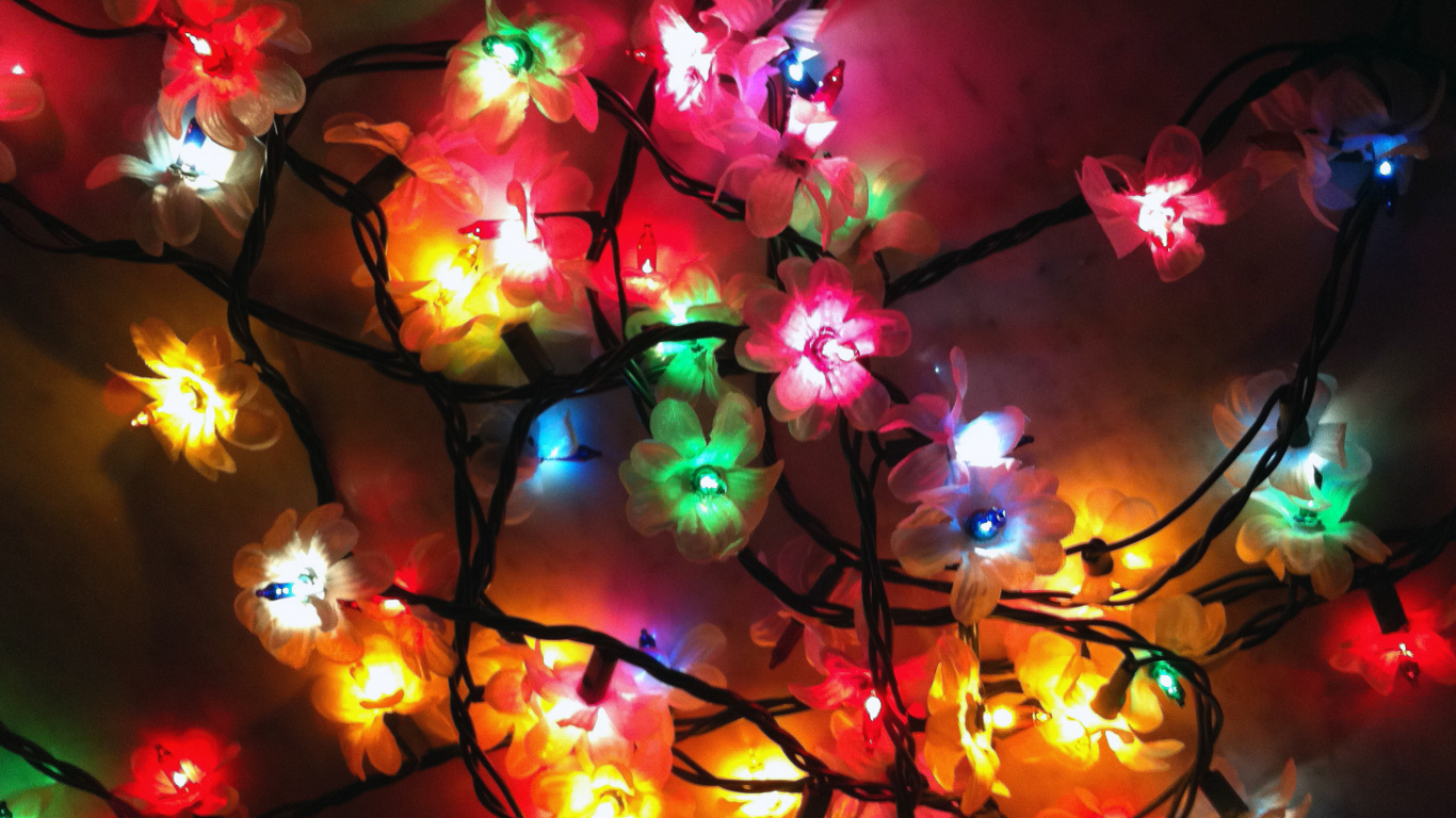 Luces de Navidad, Luz, El Día De Navidad, Decoración de la Navidad, Linterna de Papel. Wallpaper in 1366x768 Resolution