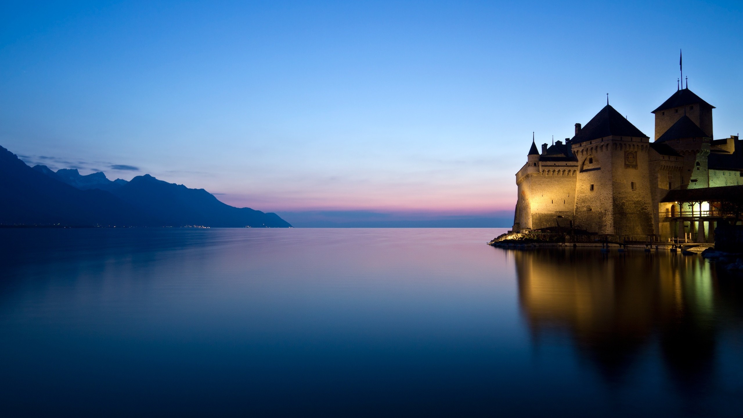 Chteau de Chillon, Chillon Castle, Montreux, Castle, Water. Wallpaper in 2560x1440 Resolution