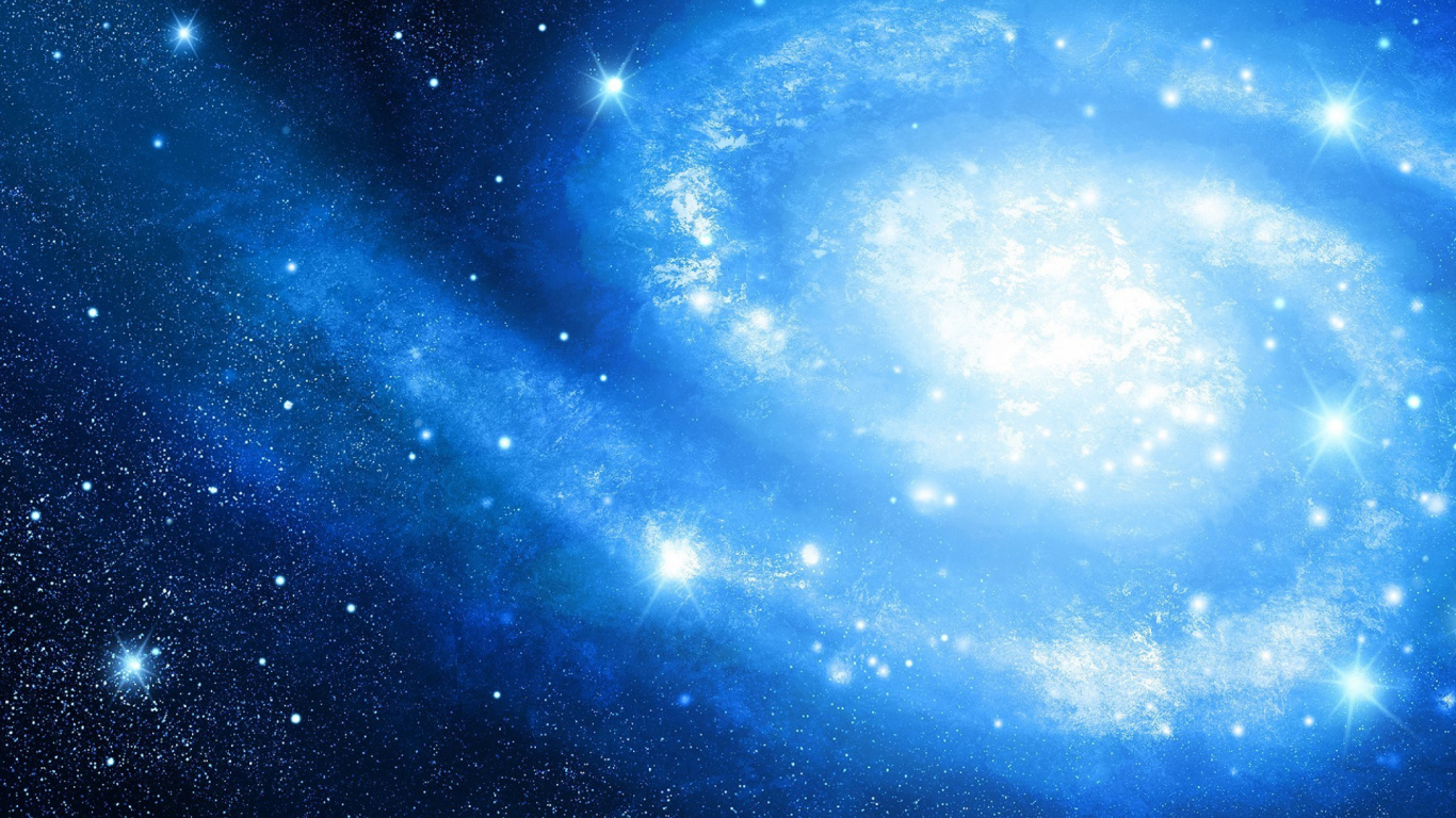 Blue and White Galaxy Illustration. Wallpaper in 1366x768 Resolution