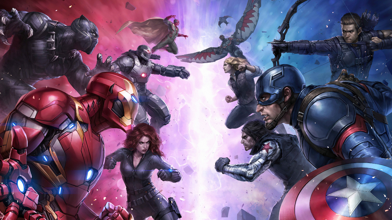 Marvel Avenir De Combat, Captain America Civil War, la Torche Humaine, Captain America, Thanos. Wallpaper in 1366x768 Resolution