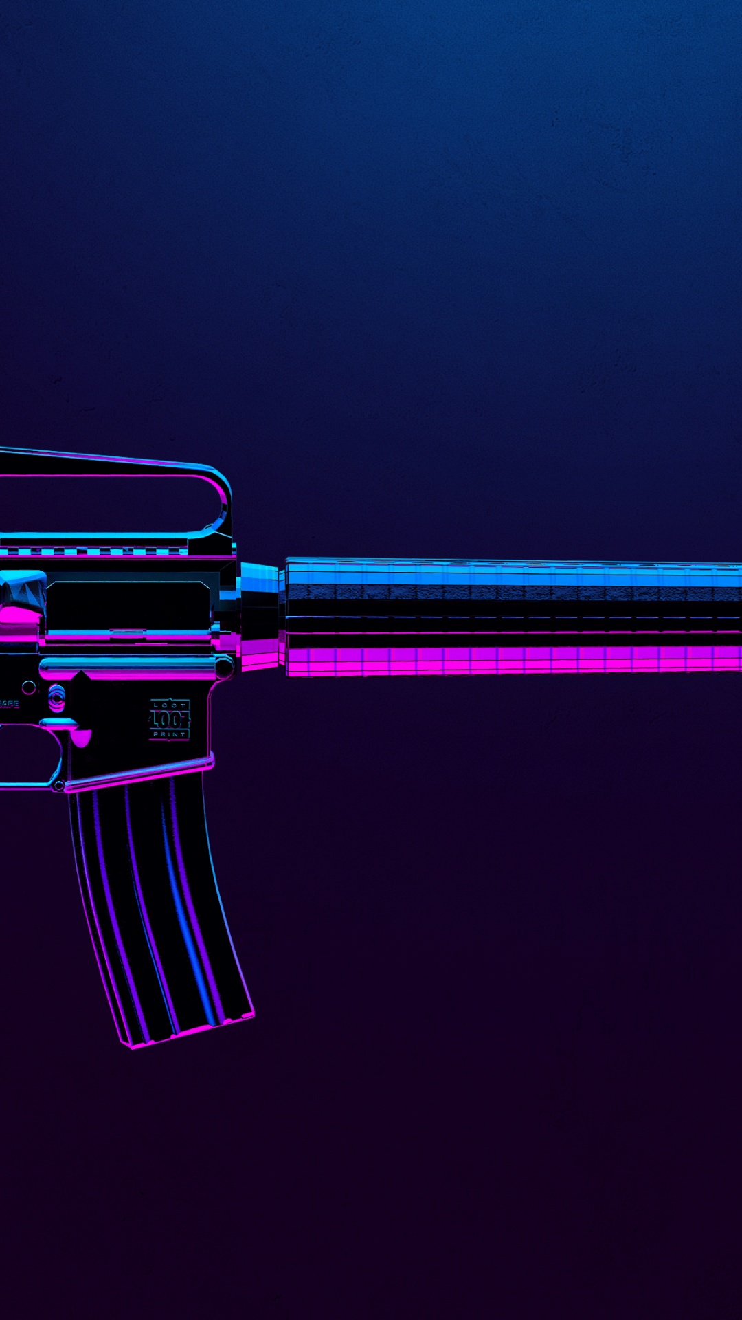 PUBG, PLAYERUNKNOWN'S BATTLEGROUNDS, Rifle M16, Azul, Morado. Wallpaper in 1080x1920 Resolution
