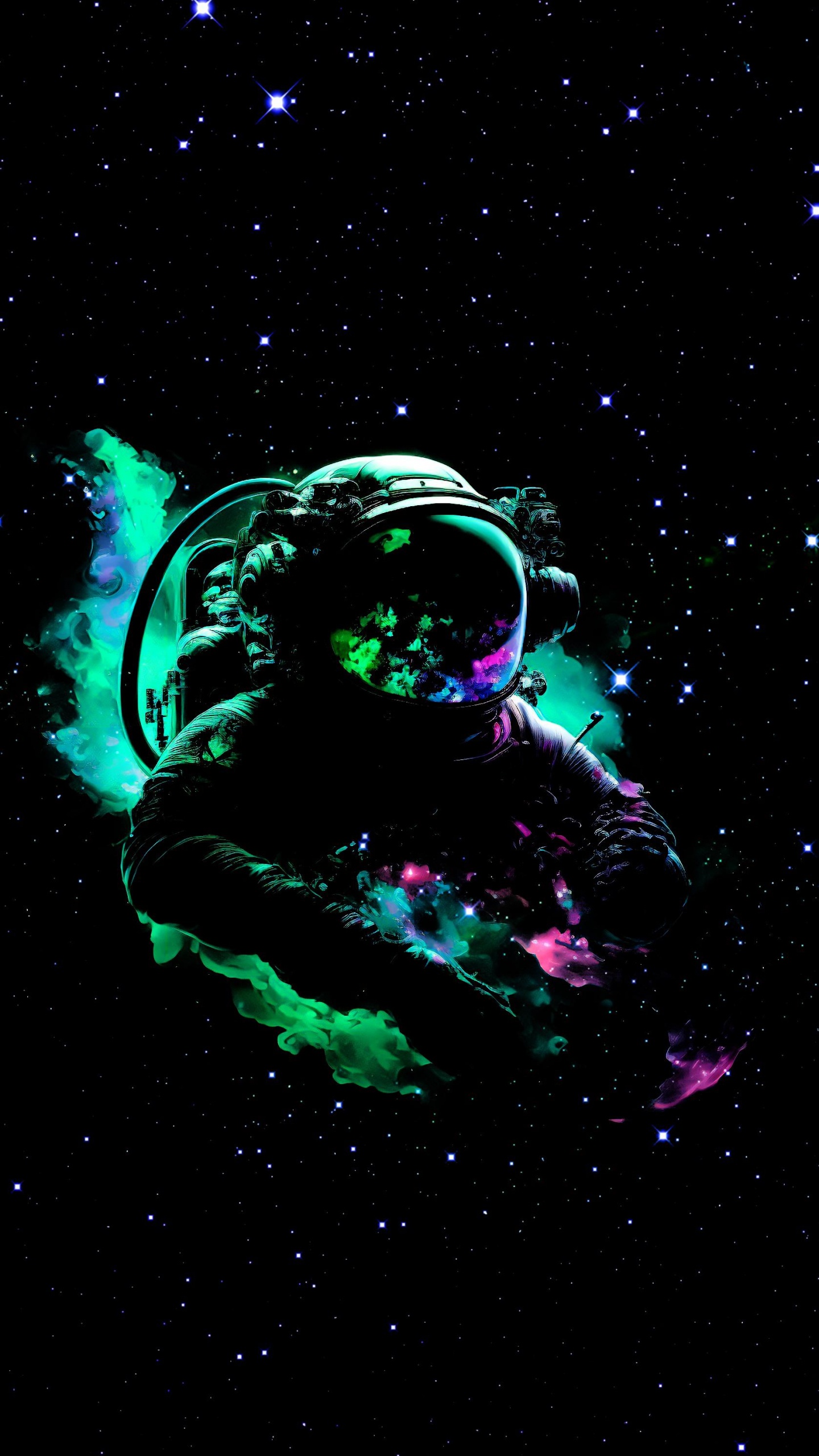Espace Extérieur, Noir, Amoled, Téléphone, Green. Wallpaper in 1440x2560 Resolution