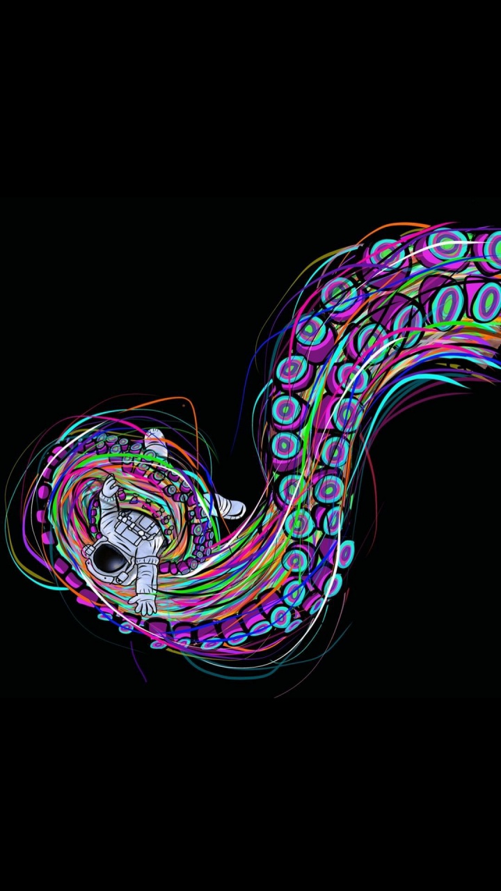 宇航员, 内, 分形技术, 艺术, 数学 壁纸 720x1280 允许