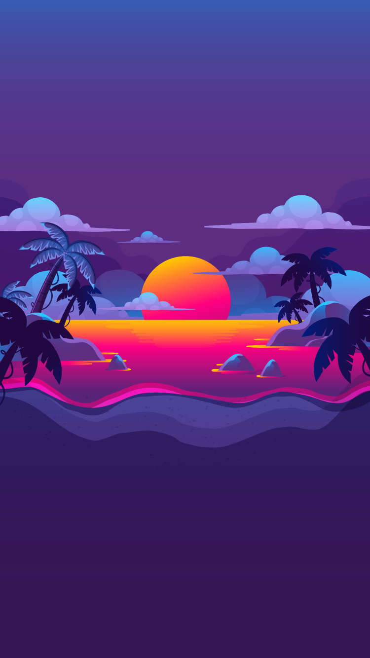 Atmosphère, Azure, Purple, Afterglow, Art. Wallpaper in 750x1334 Resolution