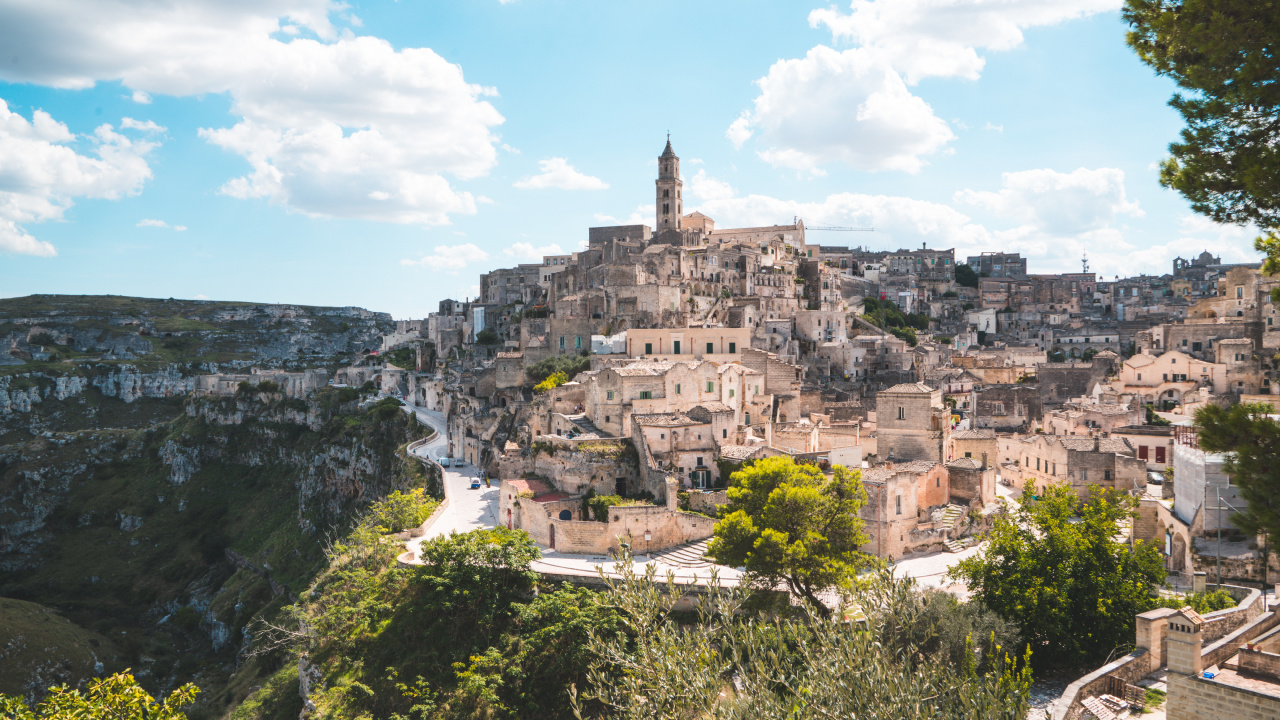 Sassi de Matera, Campania, Sur de Italia, Meseta de Muerte, Viaje. Wallpaper in 1280x720 Resolution