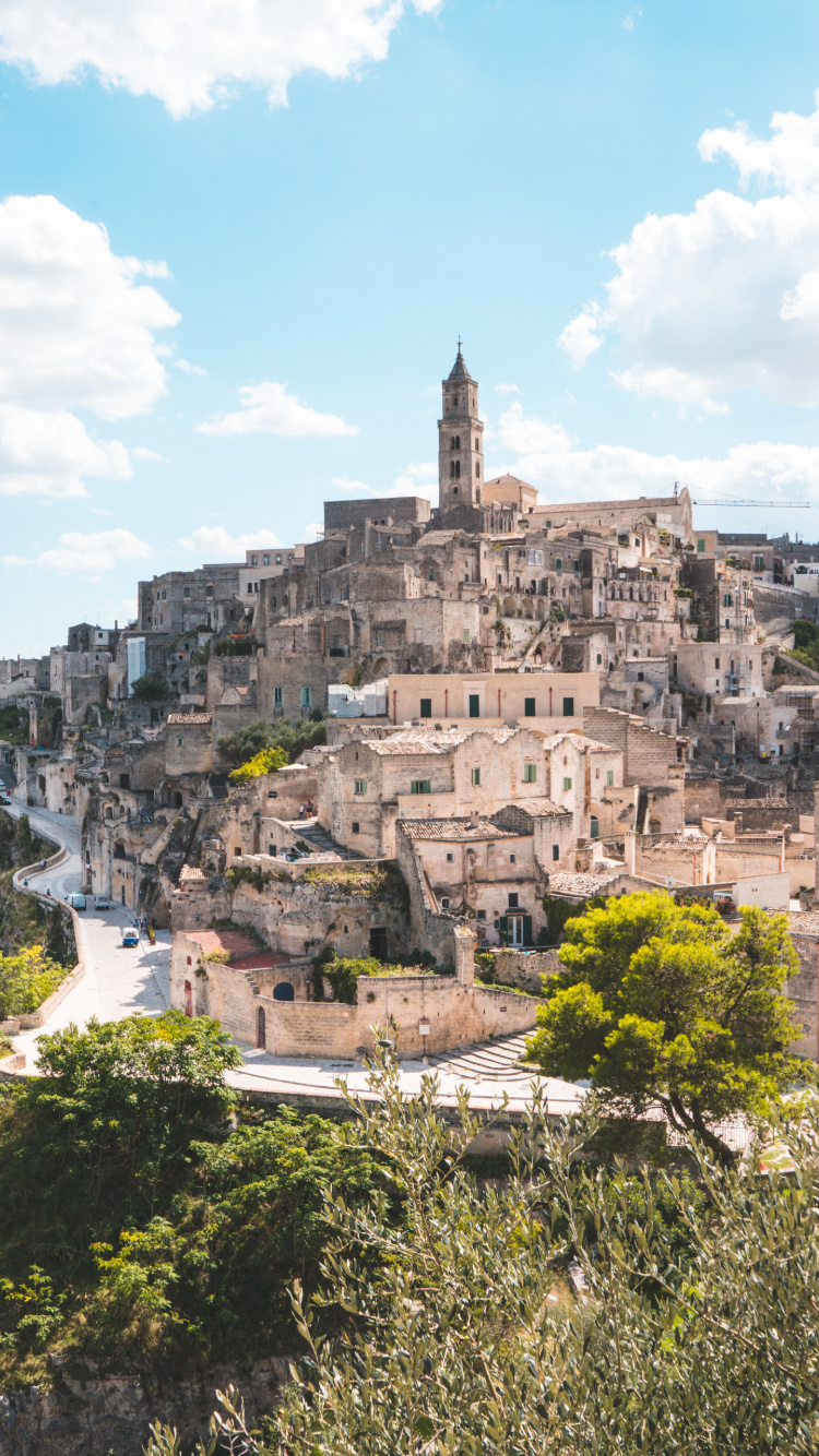 Sassi de Matera, Campania, Sur de Italia, Meseta de Muerte, Viaje. Wallpaper in 750x1334 Resolution