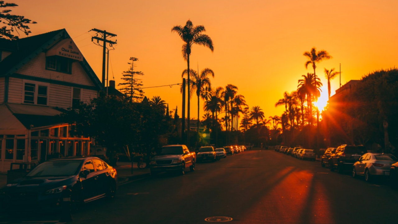 日落, 美学, 光, 车灯, 窗口 壁纸 1280x720 允许