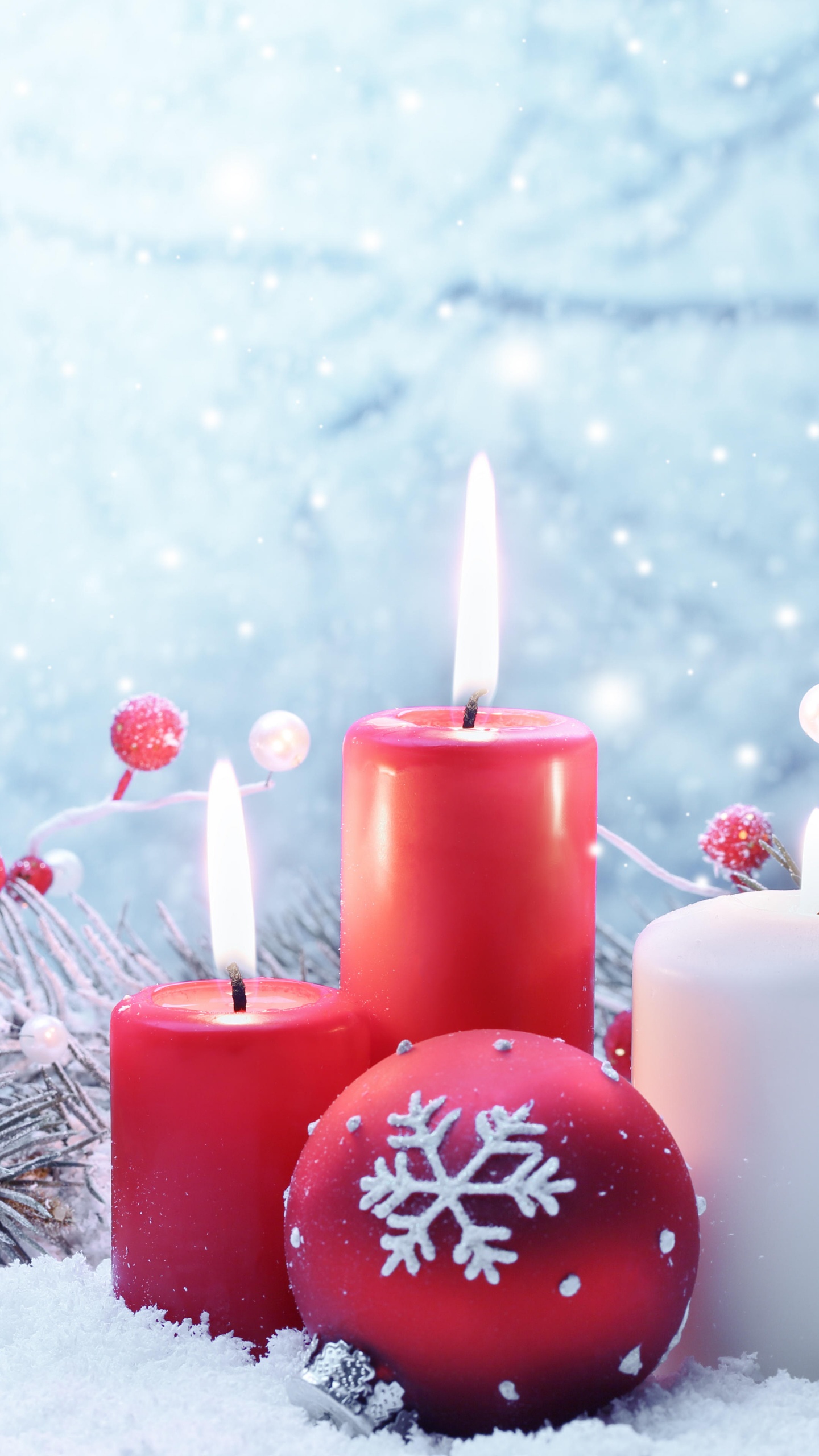 El Día De Navidad, Adorno de Navidad, Invierno, Nieve, Congelación. Wallpaper in 1440x2560 Resolution