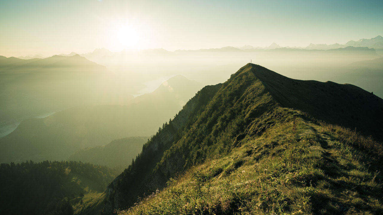 Mountain, Mountain Range, Mountainous Landforms, Highland, Nature. Wallpaper in 1280x720 Resolution