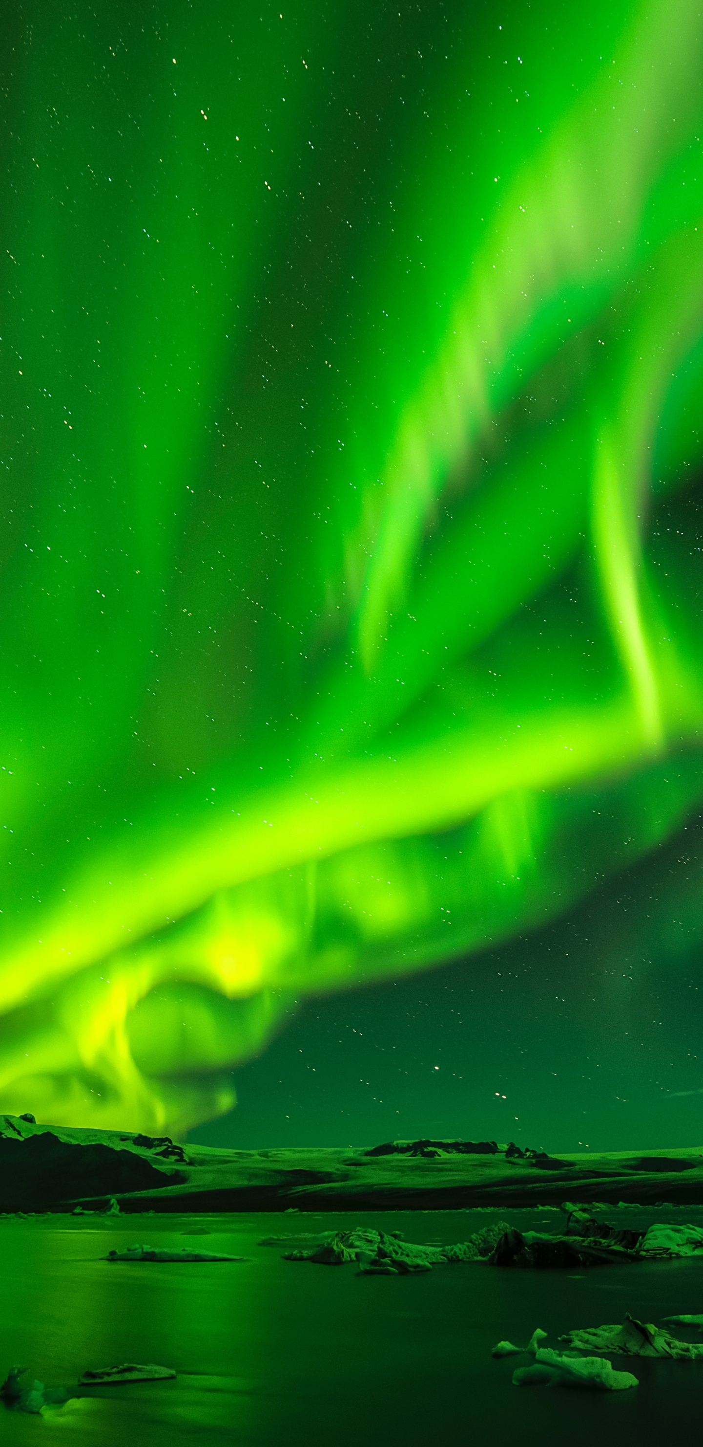 Aurora, Lumière, Green, Nature, Eau. Wallpaper in 1440x2960 Resolution