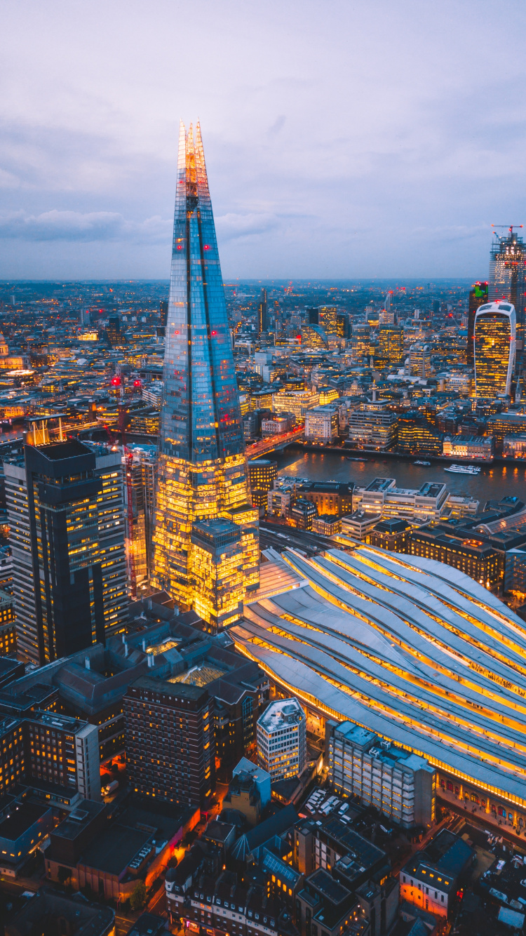 城市景观, 城市, 大都会, 鸟瞰图, 天空 壁纸 750x1334 允许