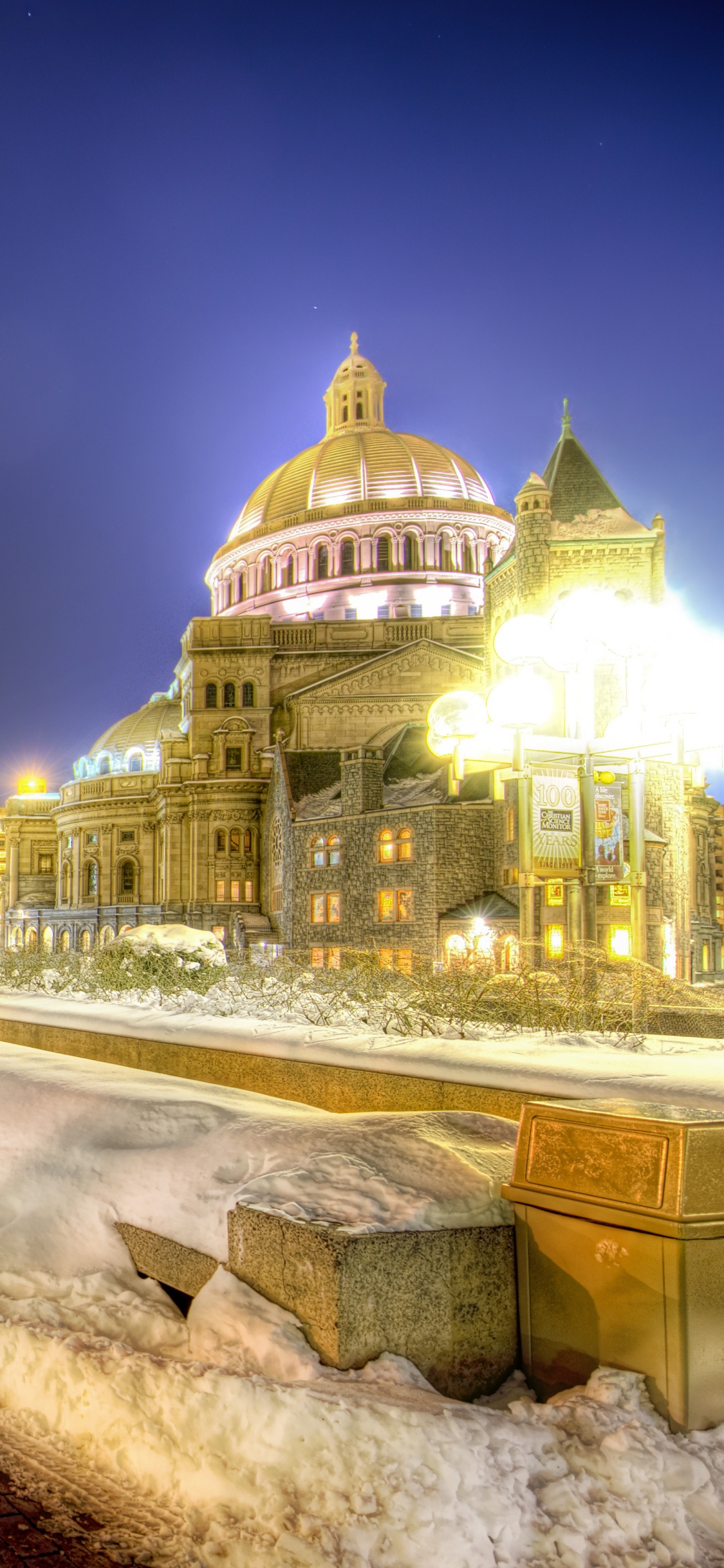 波士顿, 里程碑, 性质, 冬天, 天空 壁纸 1125x2436 允许