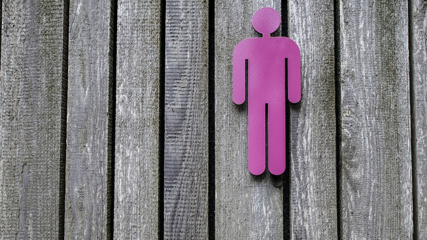 Pink Plastic Clothes Pin on Gray Wooden Surface. Wallpaper in 1366x768 Resolution