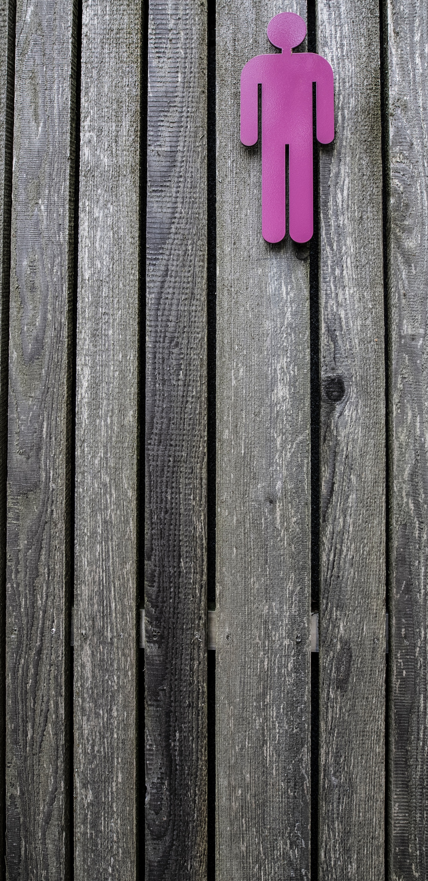 Pink Plastic Clothes Pin on Gray Wooden Surface. Wallpaper in 1440x2960 Resolution
