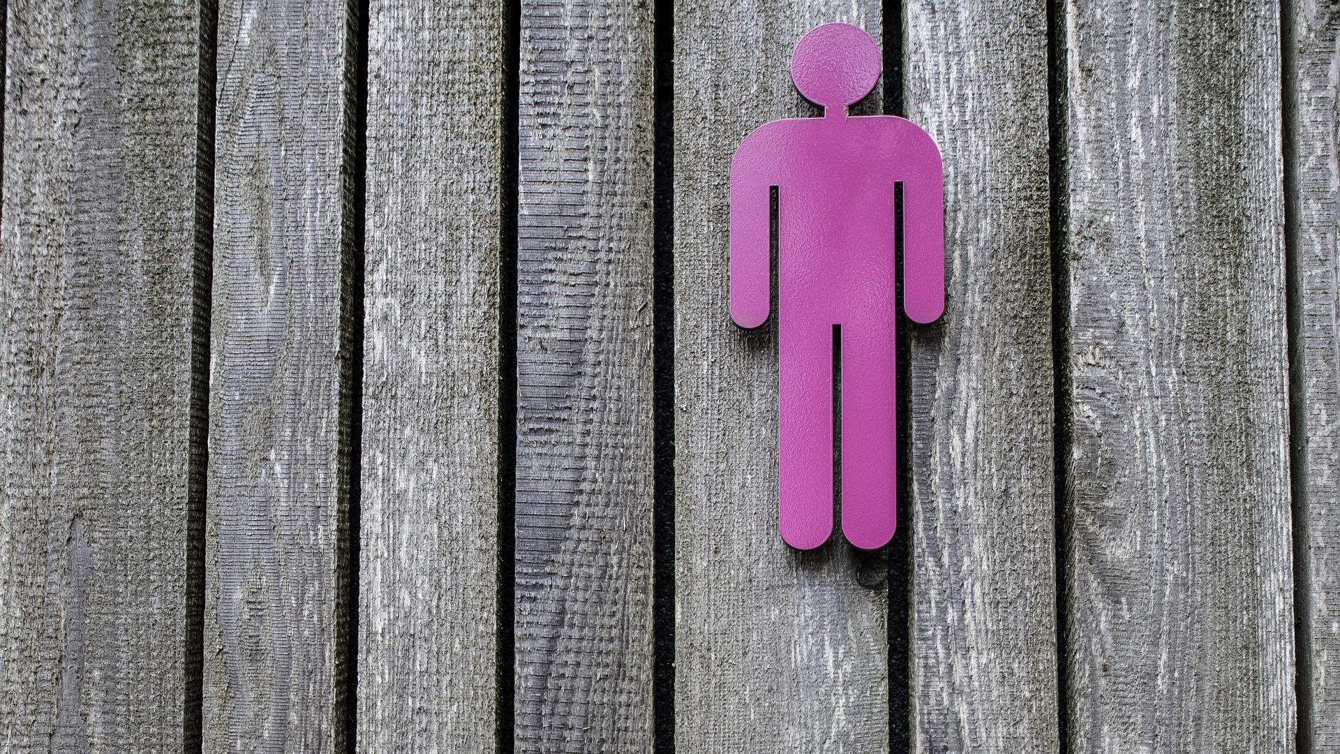Pink Plastic Clothes Pin on Gray Wooden Surface. Wallpaper in 1920x1080 Resolution