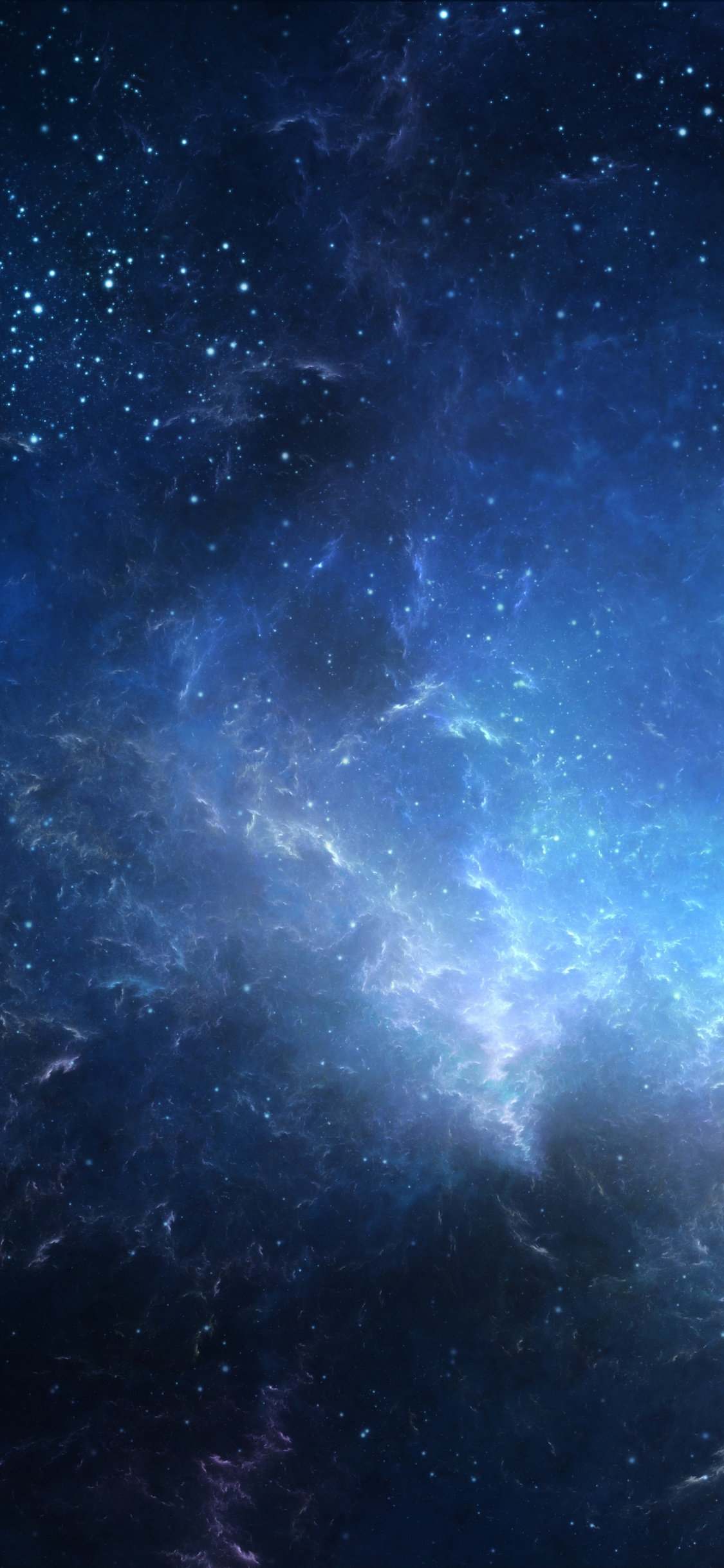 Blue and White Starry Night. Wallpaper in 1125x2436 Resolution