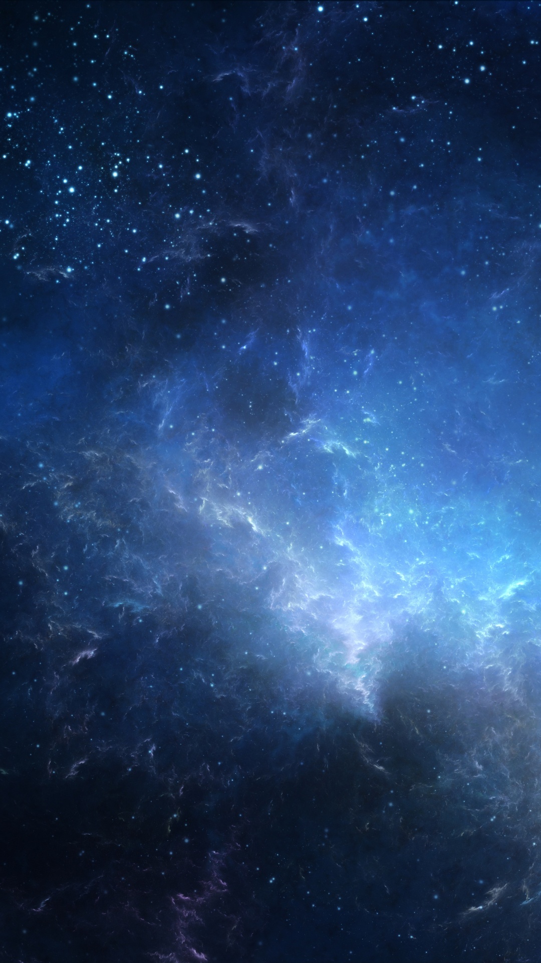 Blau-weiße Sternennacht. Wallpaper in 1080x1920 Resolution