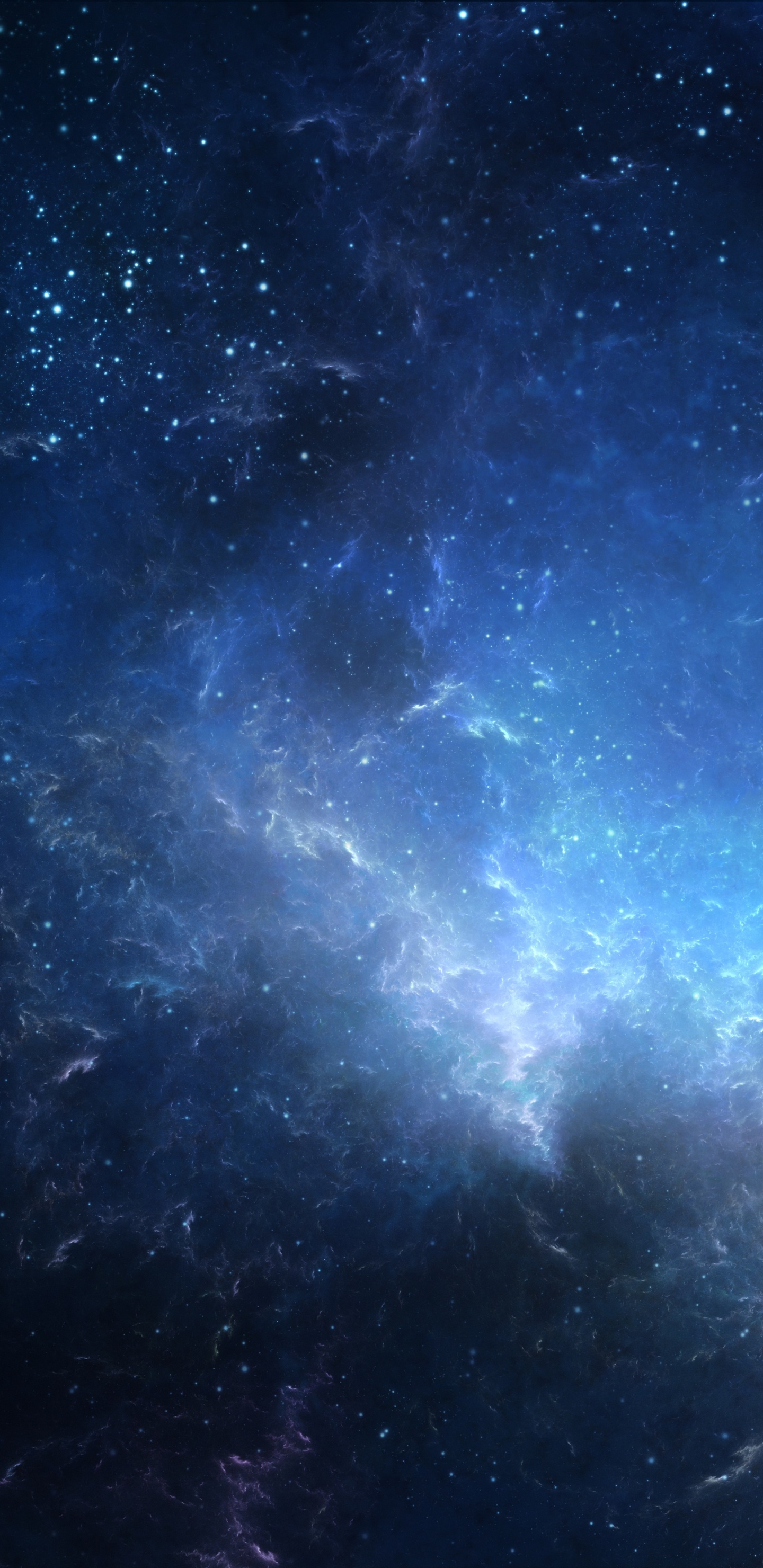 Blau-weiße Sternennacht. Wallpaper in 1440x2960 Resolution