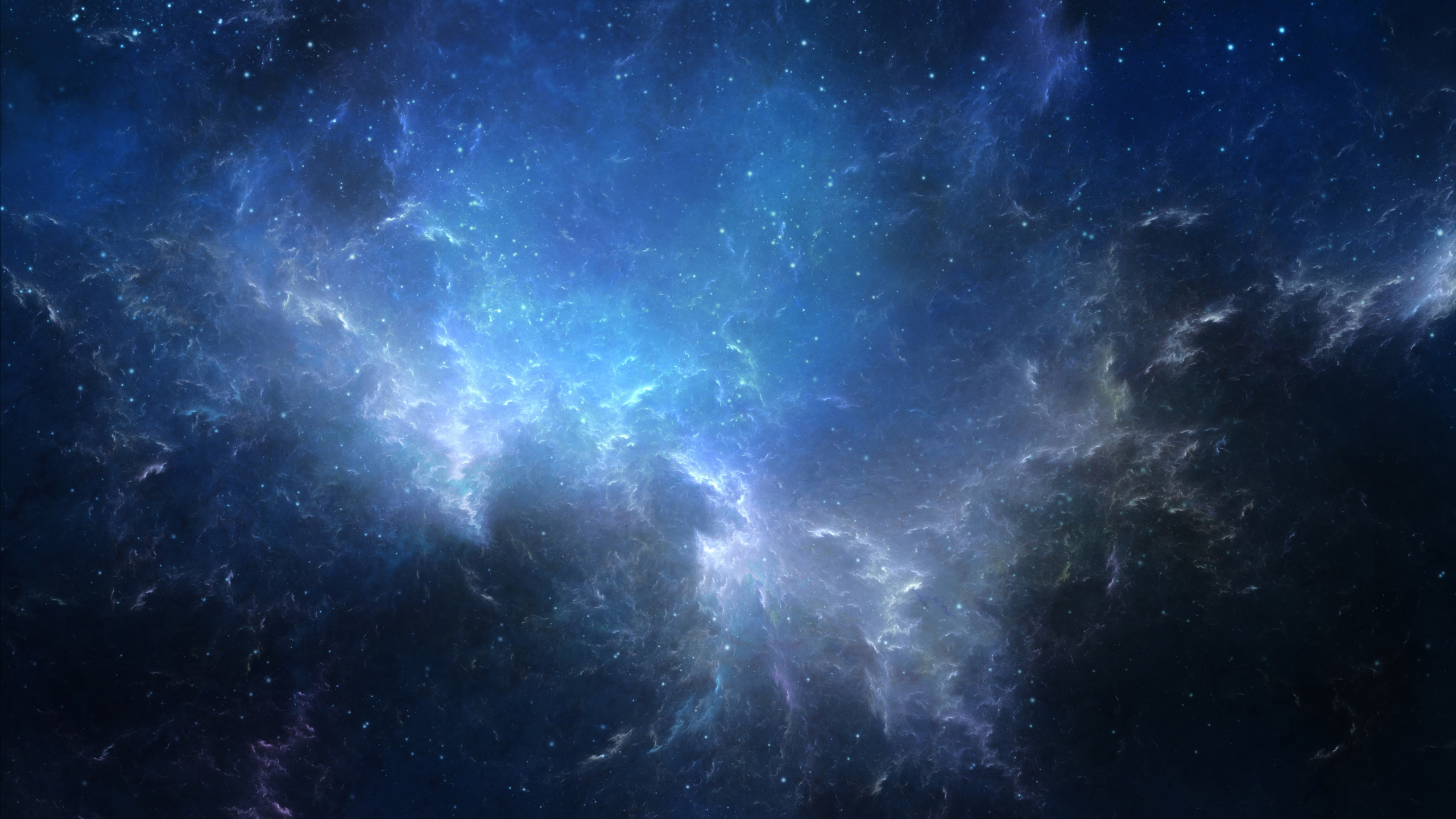 Blau-weiße Sternennacht. Wallpaper in 2560x1440 Resolution