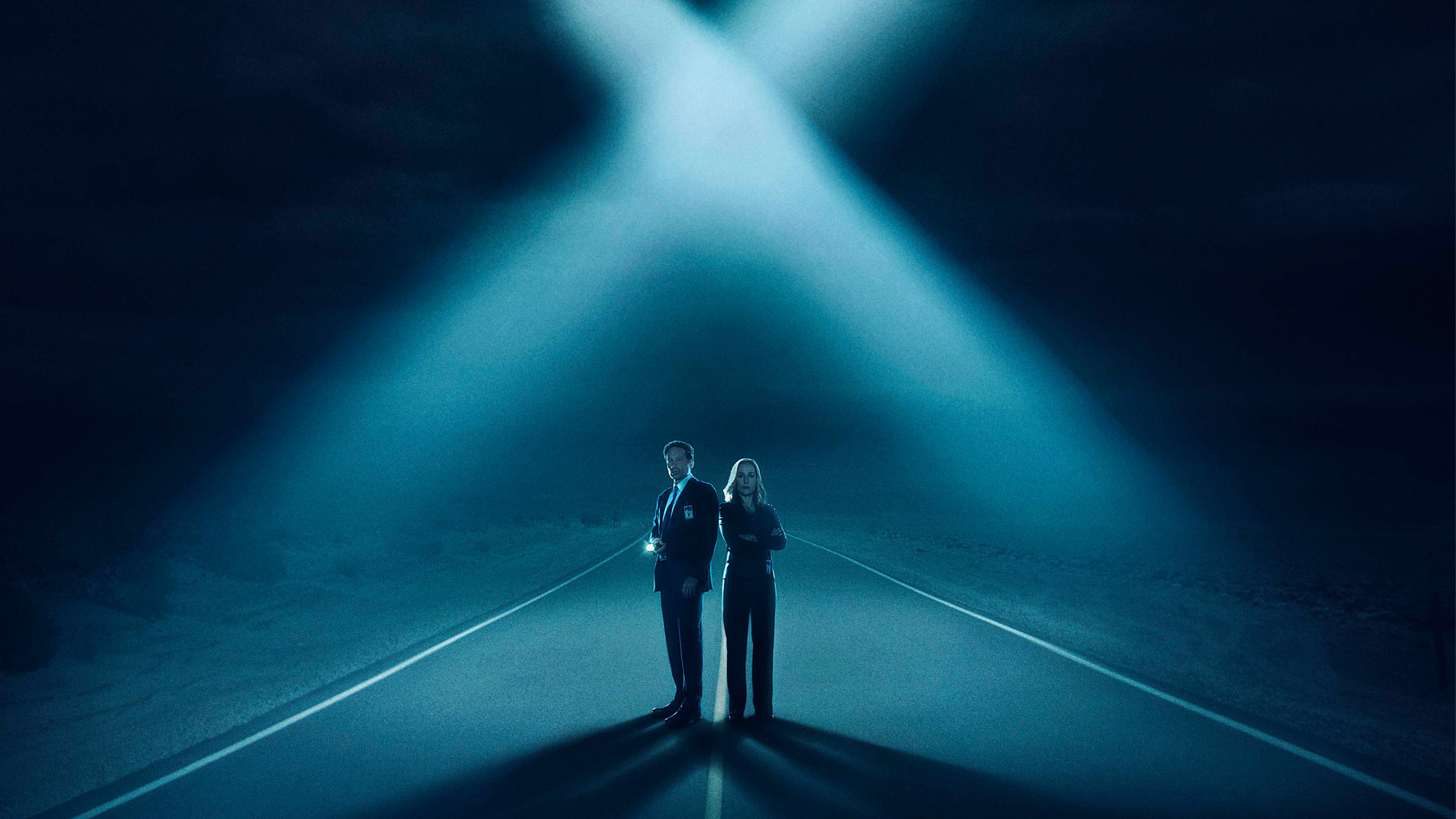 福克斯·穆德（Fox Mulder）, 达娜·斯卡利（Dana Scully）, 光, 性能, 阶段 壁纸 2560x1440 允许