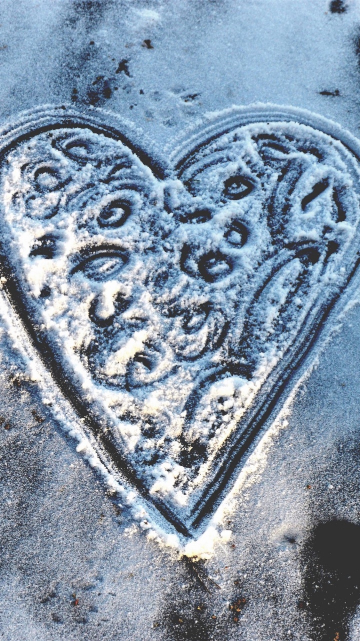 Heart, Organ, Winter, Snow, Freezing. Wallpaper in 720x1280 Resolution