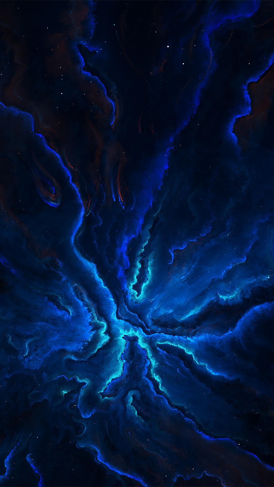 Pintura Abstracta Azul y Blanca. Wallpaper in 1080x1920 Resolution