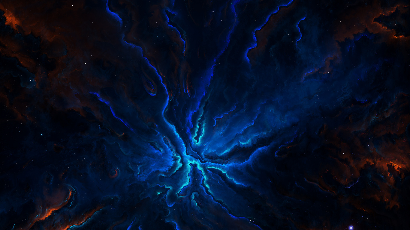 Blaue Und Weiße Abstrakte Malerei. Wallpaper in 1366x768 Resolution