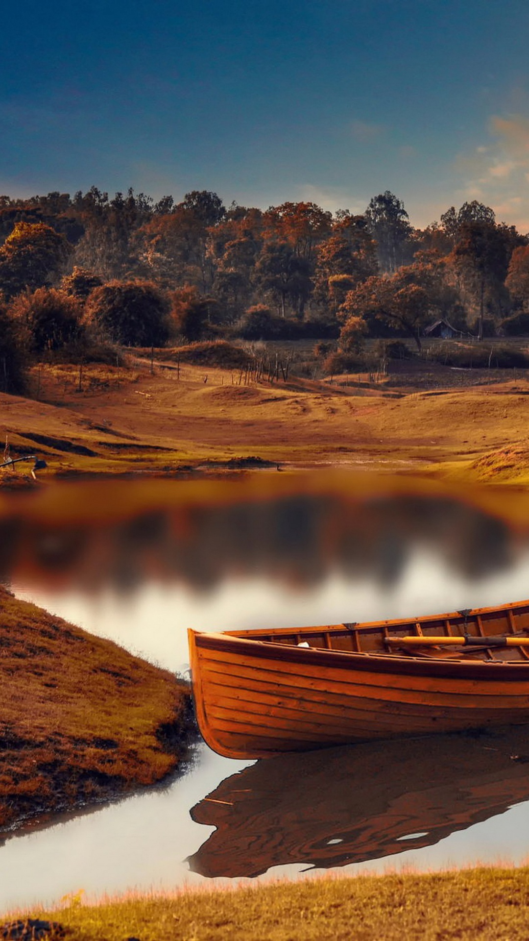 Brown Wooden Boat on Lake During Daytime. Wallpaper in 1080x1920 Resolution