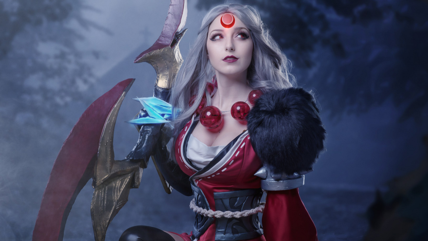 Blood Moon Diana Cosplay, Blood Moon Diana, Cosplay, Pentakill, Costume. Wallpaper in 1366x768 Resolution