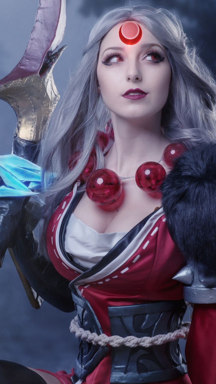 Blood Moon Diana Cosplay, Blood Moon Diana, Cosplay, Pentakill, Costume. Wallpaper in 720x1280 Resolution