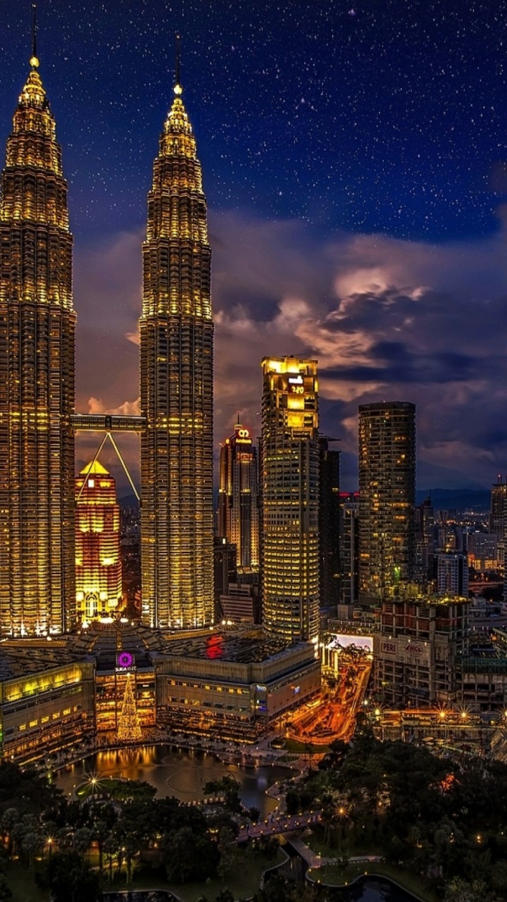 High Rise Building During Night Time. Wallpaper in 720x1280 Resolution