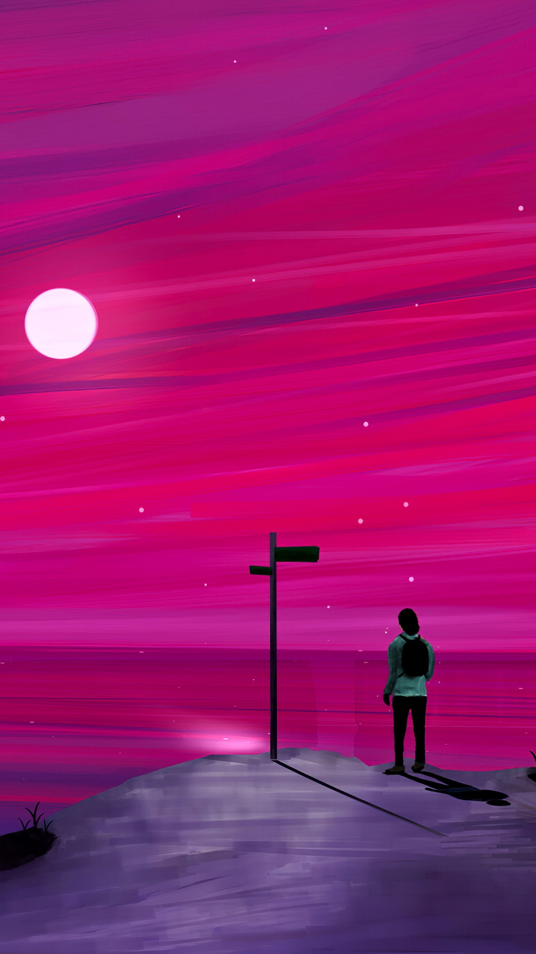 Silhouette Einer Person, Die Auf Schwarzem Holzboden Steht. Wallpaper in 1080x1920 Resolution